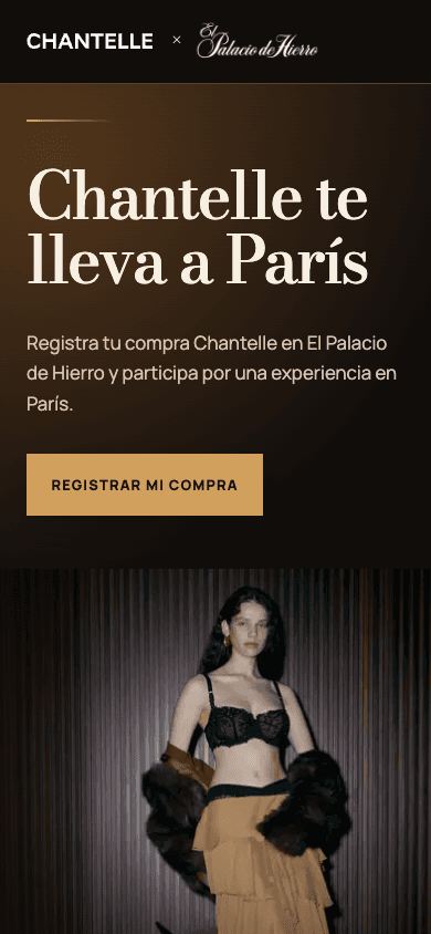 Mobile campaign opening with the headline and registration action